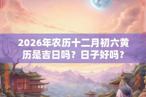 2026年农历十二月初六黄历是吉日吗？日子好吗？