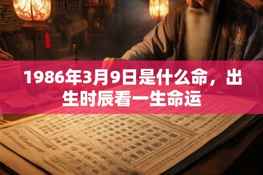 1986年3月9日是什么命，出生时辰看一生命运