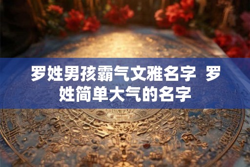 罗姓男孩霸气文雅名字  罗姓简单大气的名字