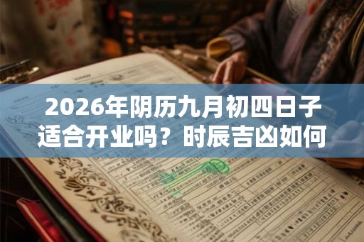 2026年阴历九月初四日子适合开业吗？时辰吉凶如何？