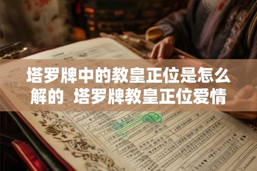 塔罗牌中的教皇正位是怎么解的  塔罗牌教皇正位爱情