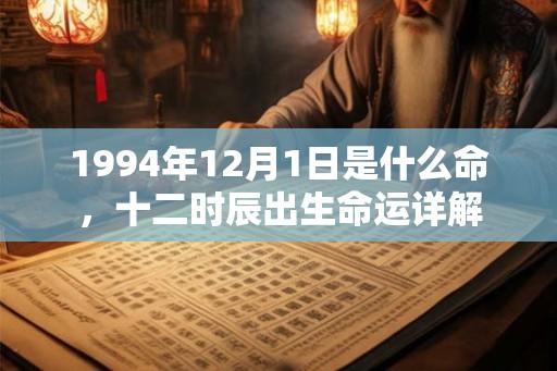 1994年12月1日是什么命，十二时辰出生命运详解