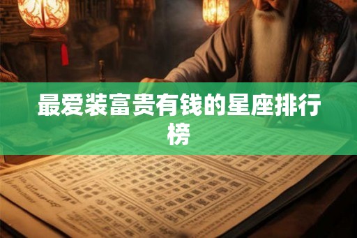 最爱装富贵有钱的星座排行榜