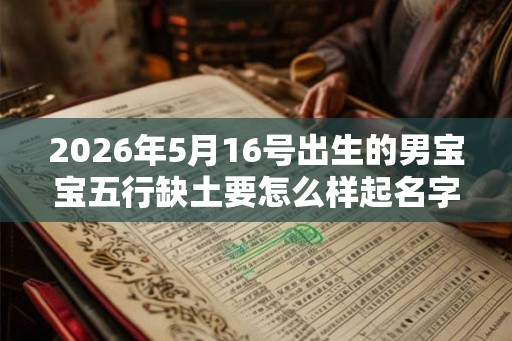 2026年5月16号出生的男宝宝五行缺土要怎么样起名字