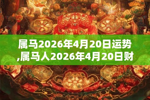 属马2026年4月20日运势,属马人2026年4月20日财运,生肖马2026年4月20日运势