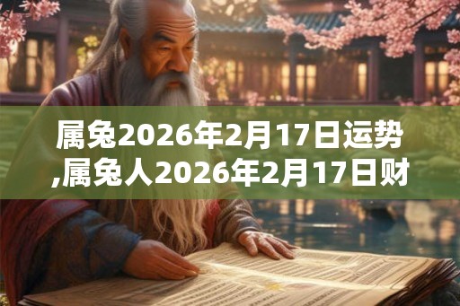 属兔2026年2月17日运势,属兔人2026年2月17日财运,生肖兔2026年2月17日运势