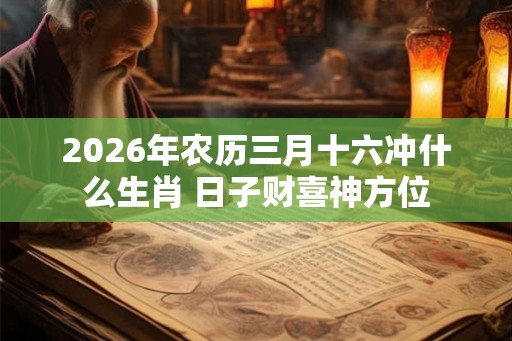 2026年农历三月十六冲什么生肖 日子财喜神方位