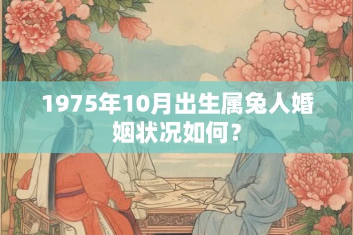 1975年10月出生属兔人婚姻状况如何？