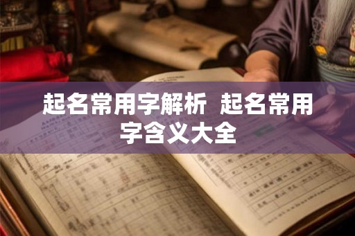 起名常用字解析  起名常用字含义大全