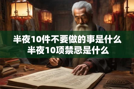 半夜10件不要做的事是什么 半夜10项禁忌是什么