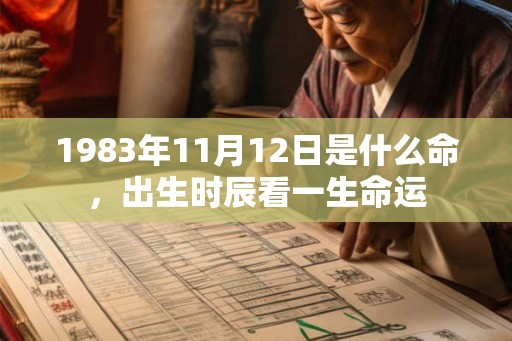 1983年11月12日是什么命，出生时辰看一生命运