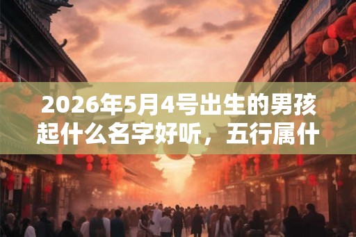2026年5月4号出生的男孩起什么名字好听，五行属什么
