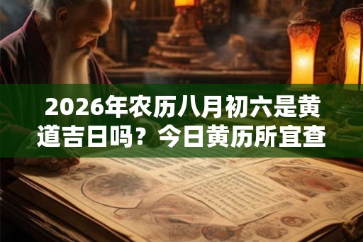 2026年农历八月初六是黄道吉日吗？今日黄历所宜查询
