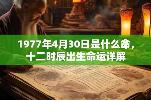 1977年4月30日是什么命，十二时辰出生命运详解