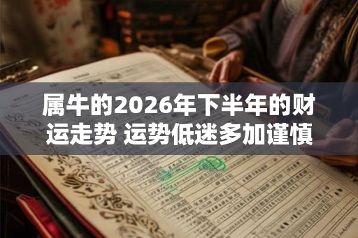 属牛的2026年下半年的财运走势 运势低迷多加谨慎