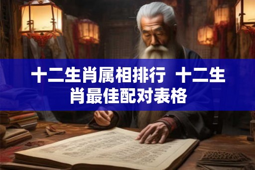 十二生肖属相排行  十二生肖最佳配对表格