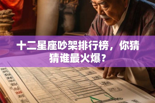 十二星座吵架排行榜，你猜猜谁最火爆？