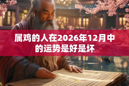 属鸡的人在2026年12月中的运势是好是坏