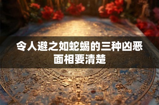 令人避之如蛇蝎的三种凶恶面相要清楚