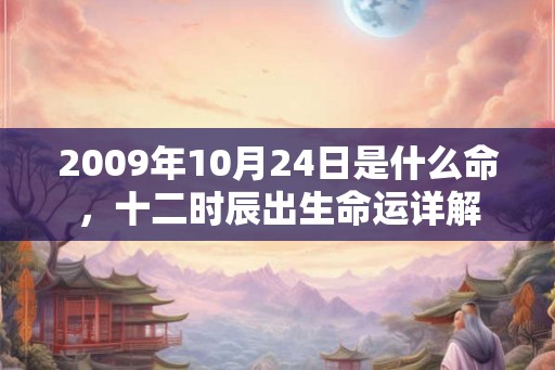 2009年10月24日是什么命，十二时辰出生命运详解