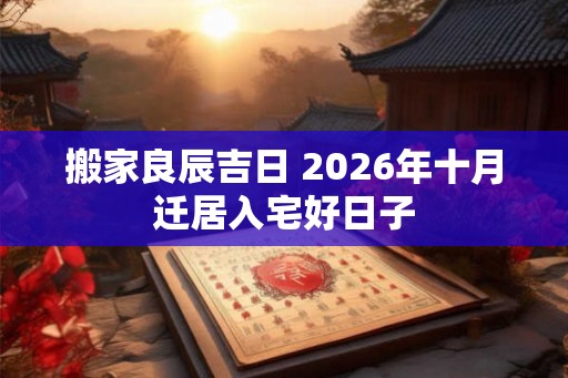 搬家良辰吉日 2026年十月迁居入宅好日子