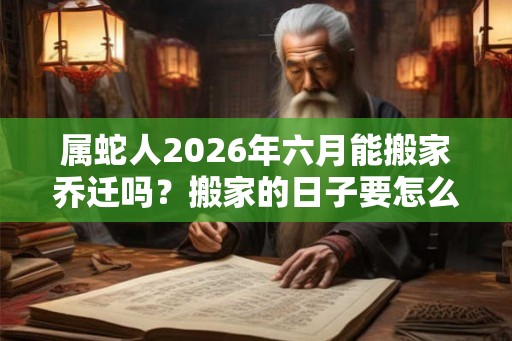 属蛇人2026年六月能搬家乔迁吗？搬家的日子要怎么选？