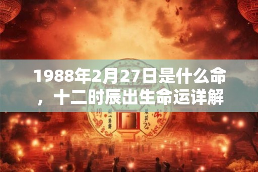 1988年2月27日是什么命，十二时辰出生命运详解