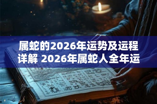 属蛇的2026年运势及运程详解 2026年属蛇人全年运势和财运完整版