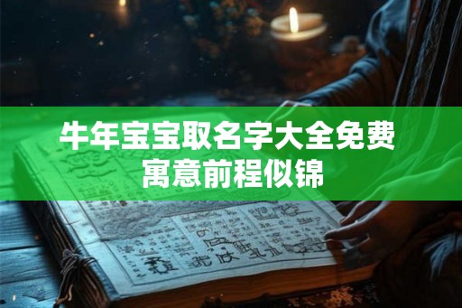 牛年宝宝取名字大全免费 寓意前程似锦
