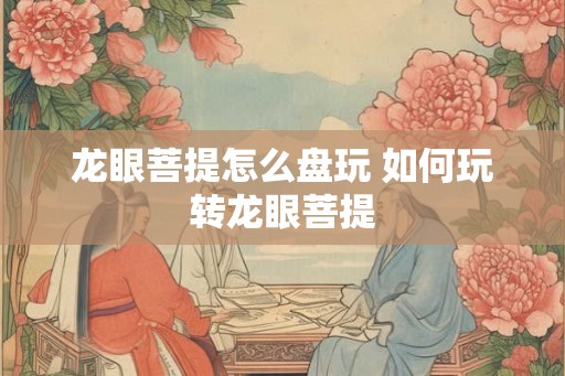 龙眼菩提怎么盘玩 如何玩转龙眼菩提