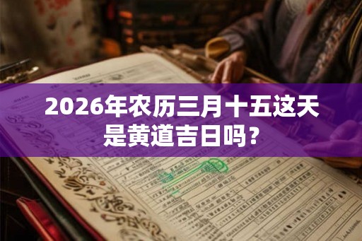2026年农历三月十五这天是黄道吉日吗？