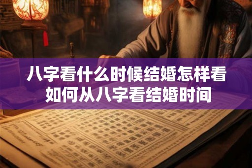 八字看什么时候结婚怎样看 如何从八字看结婚时间