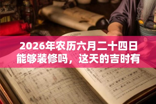 2026年农历六月二十四日能够装修吗，这天的吉时有哪些？