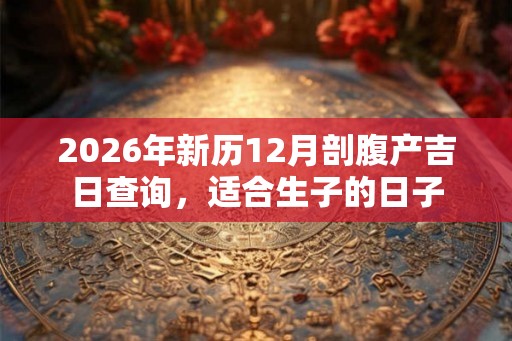 2026年新历12月剖腹产吉日查询，适合生子的日子