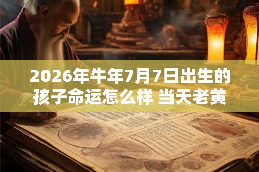 2026年牛年7月7日出生的孩子命运怎么样 当天老黄历查询