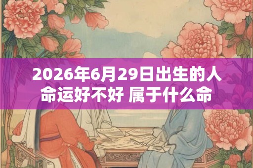 2026年6月29日出生的人命运好不好 属于什么命