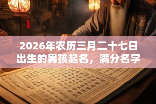 2026年农历三月二十七日出生的男孩起名，满分名字推荐