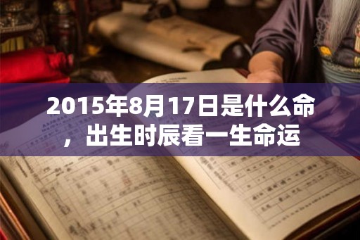 2015年8月17日是什么命，出生时辰看一生命运