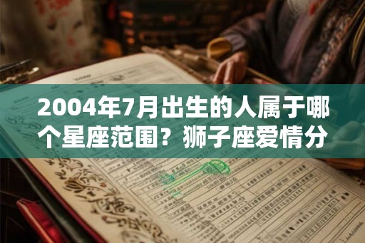 2004年7月出生的人属于哪个星座范围？狮子座爱情分析