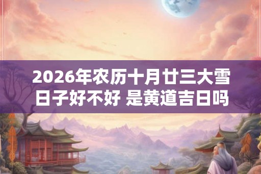 2026年农历十月廿三大雪日子好不好 是黄道吉日吗