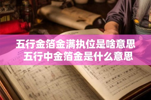 五行金箔金满执位是啥意思  五行中金箔金是什么意思