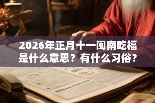2026年正月十一闽南吃福是什么意思？有什么习俗？