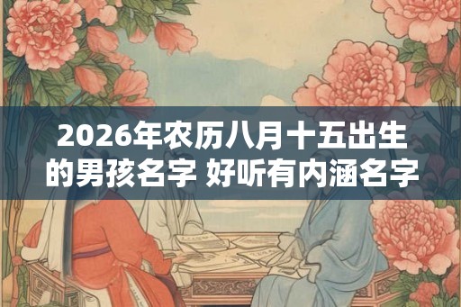 2026年农历八月十五出生的男孩名字 好听有内涵名字推荐