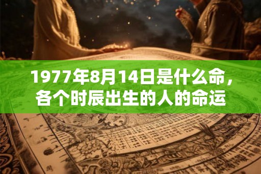 1977年8月14日是什么命，各个时辰出生的人的命运