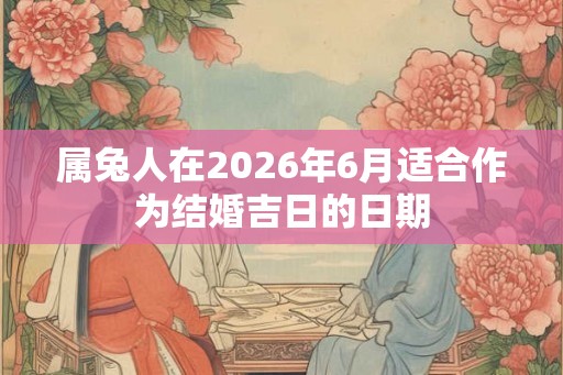 属兔人在2026年6月适合作为结婚吉日的日期