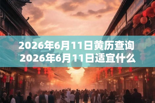 2026年6月11日黄历查询 2026年6月11日适宜什么做