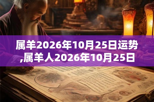 属羊2026年10月25日运势,属羊人2026年10月25日财运,生肖羊2026年10月25日运势