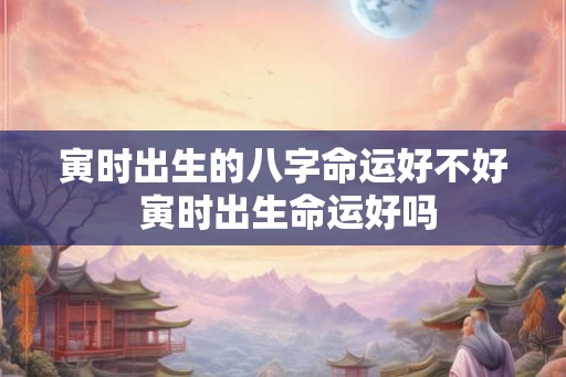 寅时出生的八字命运好不好 寅时出生命运好吗