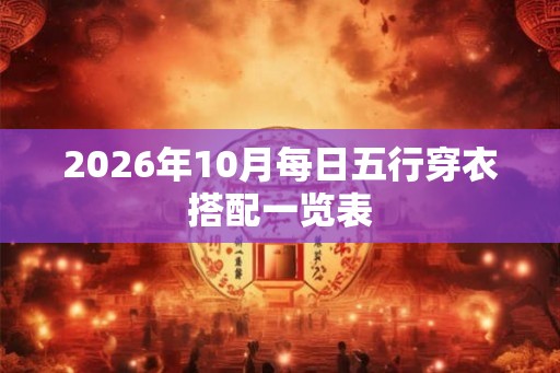 2026年10月每日五行穿衣搭配一览表