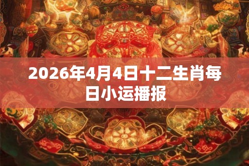 2026年4月4日十二生肖每日小运播报